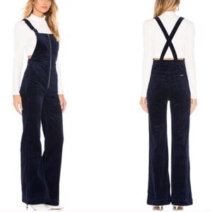 ROLLAS navy corduroy flare overall